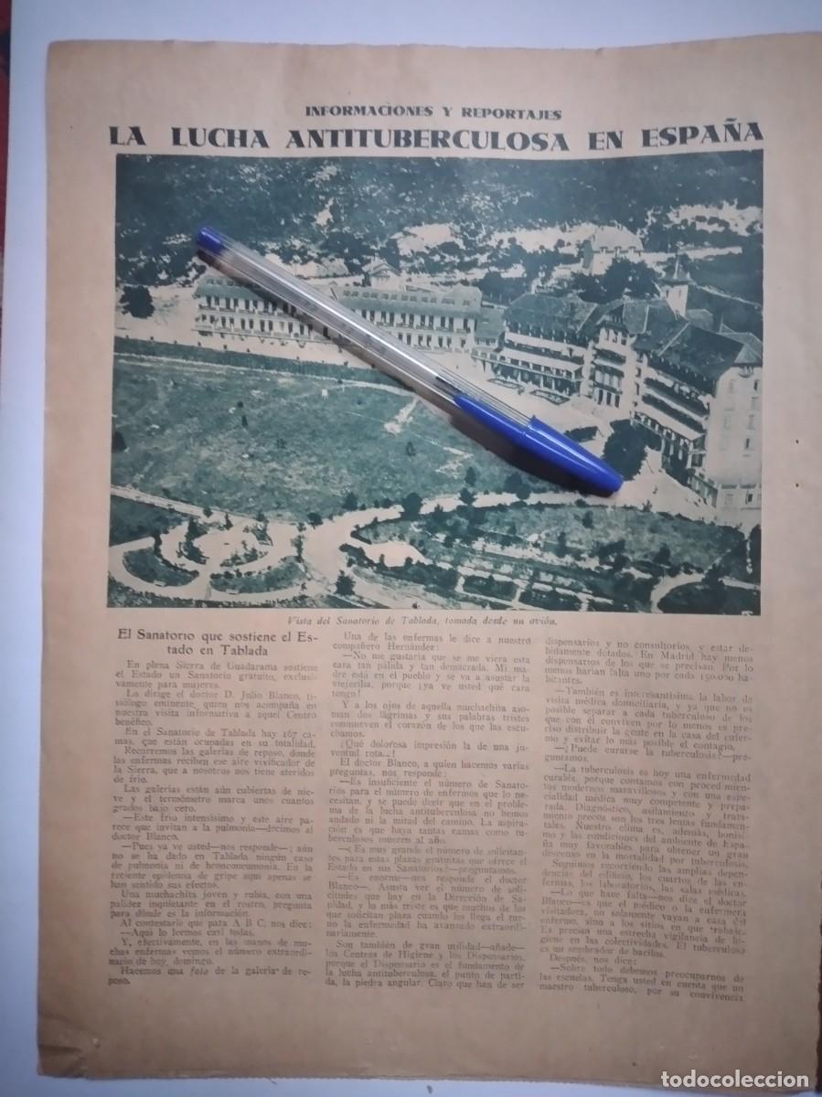 Otros Art&iacute;culos de Coleccionismo en Papel: SANATORIO DE TABLADA MADRID JULIO BLANCO DIRECTOR Y PERSONAL TUBERCULOSIS REPORTAJE DOS P&Aacute;GINAS 1935