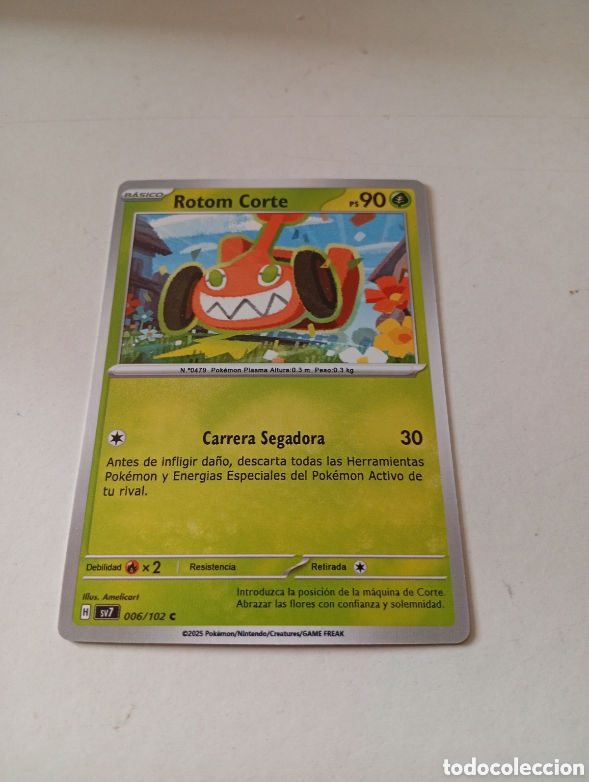 Otros Art&iacute;culos de Coleccionismo en Papel: Carta POKEMON rotom corte