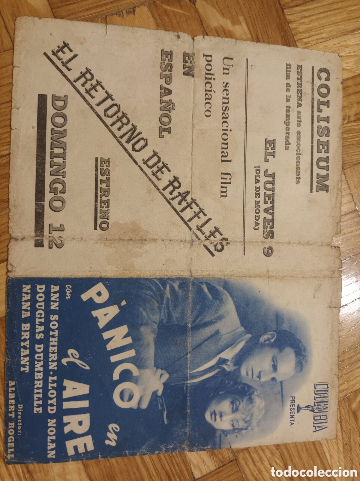 Otros art&iacute;culos de coleccionismo en papel: Programa de cine- P&aacute;nico en el aire - Foto 3