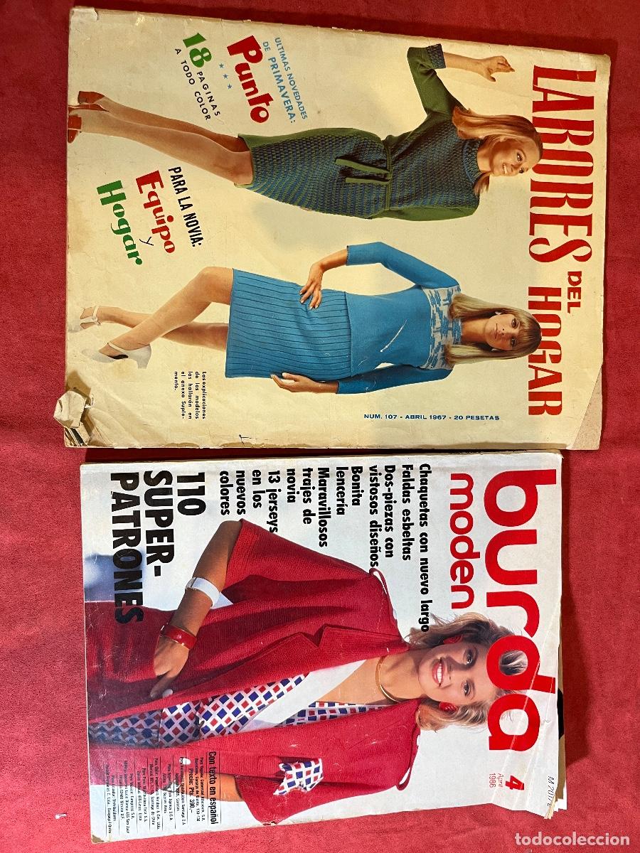 Otros Art&iacute;culos de Coleccionismo en Papel: Lote 2 revistas de moda y costura vintage &ndash; Labores del Hogar n&ordm;107 (1967) + Burda Moden n&ordm;4 (1986)
