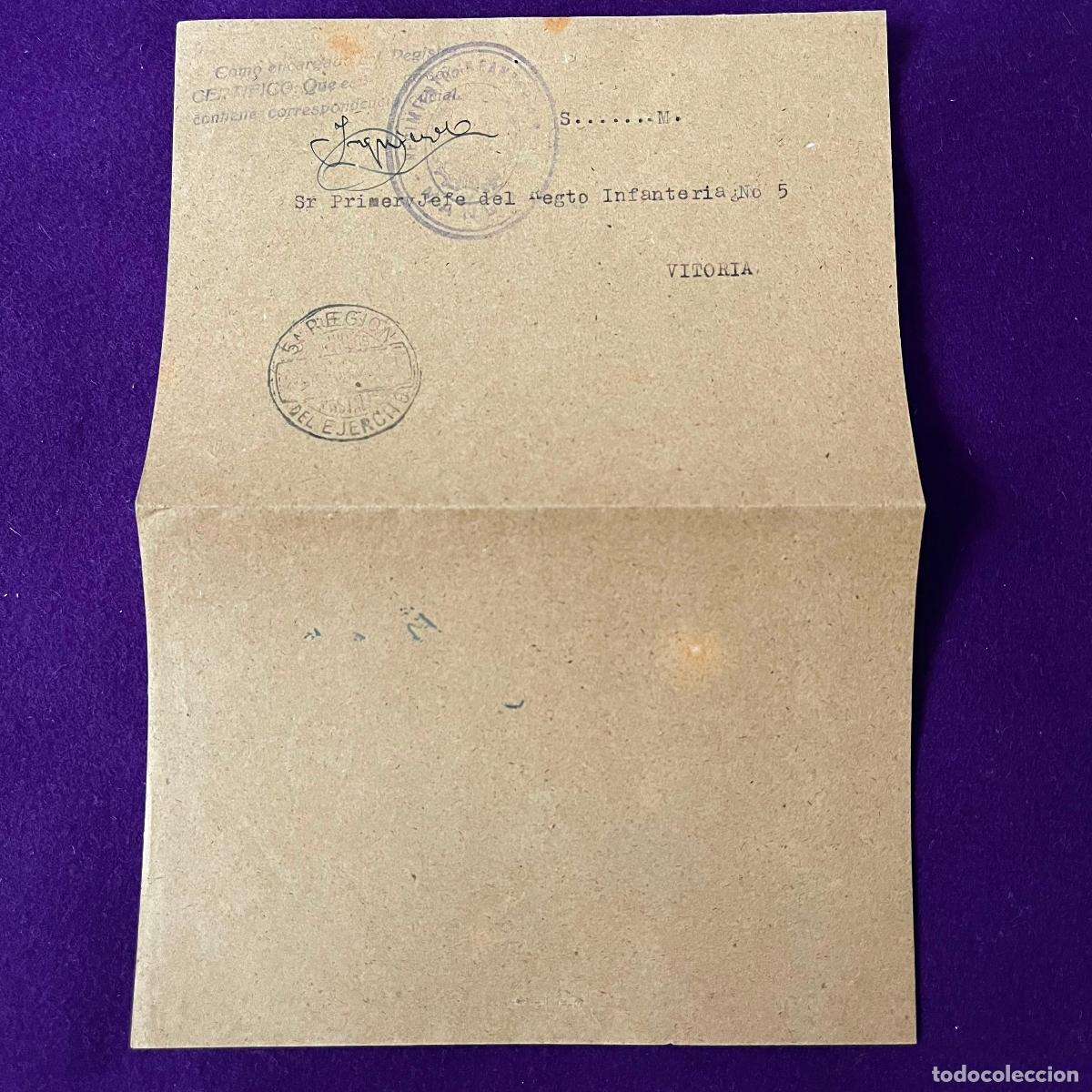 Otros Art&iacute;culos de Coleccionismo en Papel: CARTA CON FRANQUICIA DEL REGIMIENTO INFANTERIA N&ordm;17. CUERPO DE EJERCITO DE ARAGON.