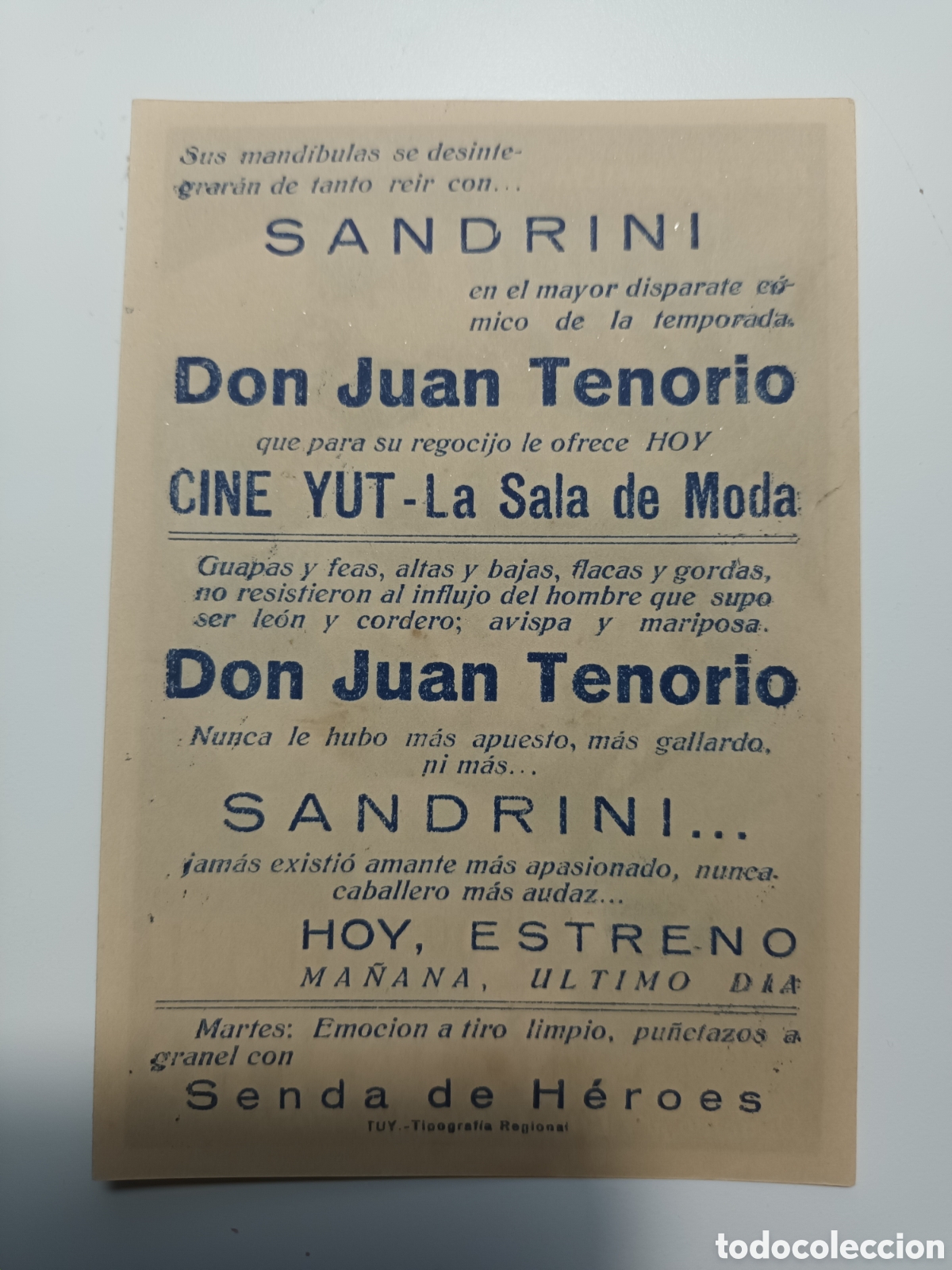 Otros art&iacute;culos de coleccionismo en papel: Programa de cine Don Juan Tenorio - Foto 2