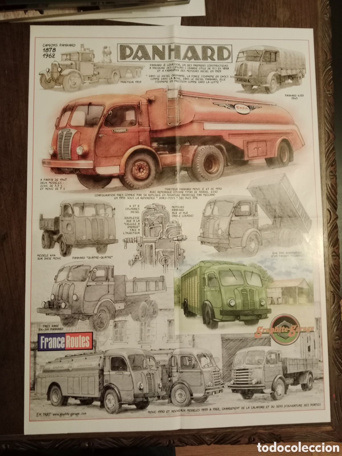 Collectionnisme Papier divers: Poster cami&oacute;n panhard de france routes