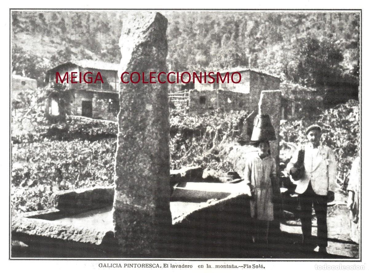 Collectionnisme Papier divers: �Q477 - [A&Ntilde;O 1925]. GALICIA. ETNOGRAFIA. LAVADERO EN LA MONTA&Ntilde;A. FUENTE. [LEER DESCRIPCION].
