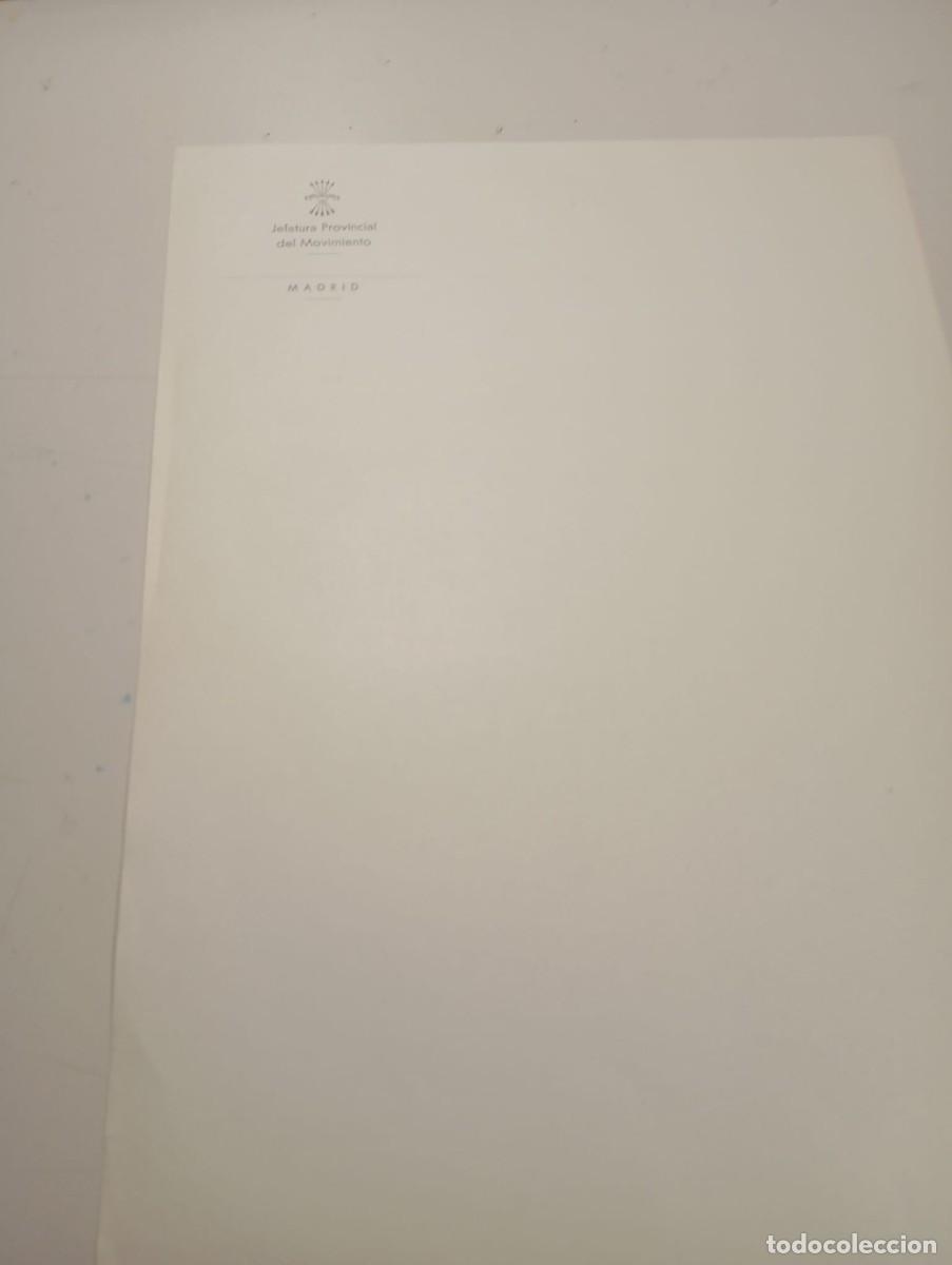 Otros art&iacute;culos de coleccionismo en papel: PAPEL DE CARTA JEFATURA PROVINCIAL DEL MOVIMIENTO MADRID REF. UR MES 4 A
