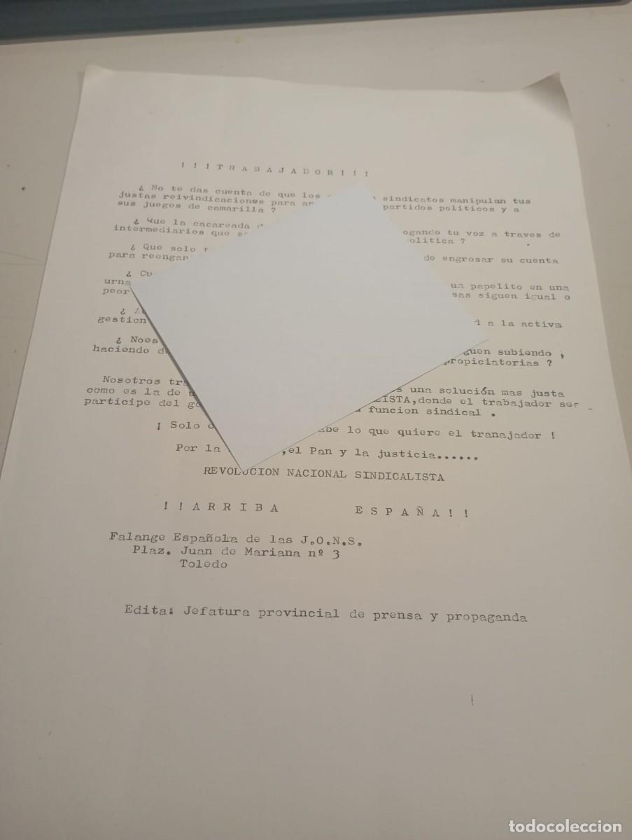 Otros art&iacute;culos de coleccionismo en papel: HOJA D-A-4 TRABAJADOR POR LA REVOLUCI&Oacute;N NACIONAL SINDICALISTA FALANGE TOLEDO 1988 REF. UR MES 4 A