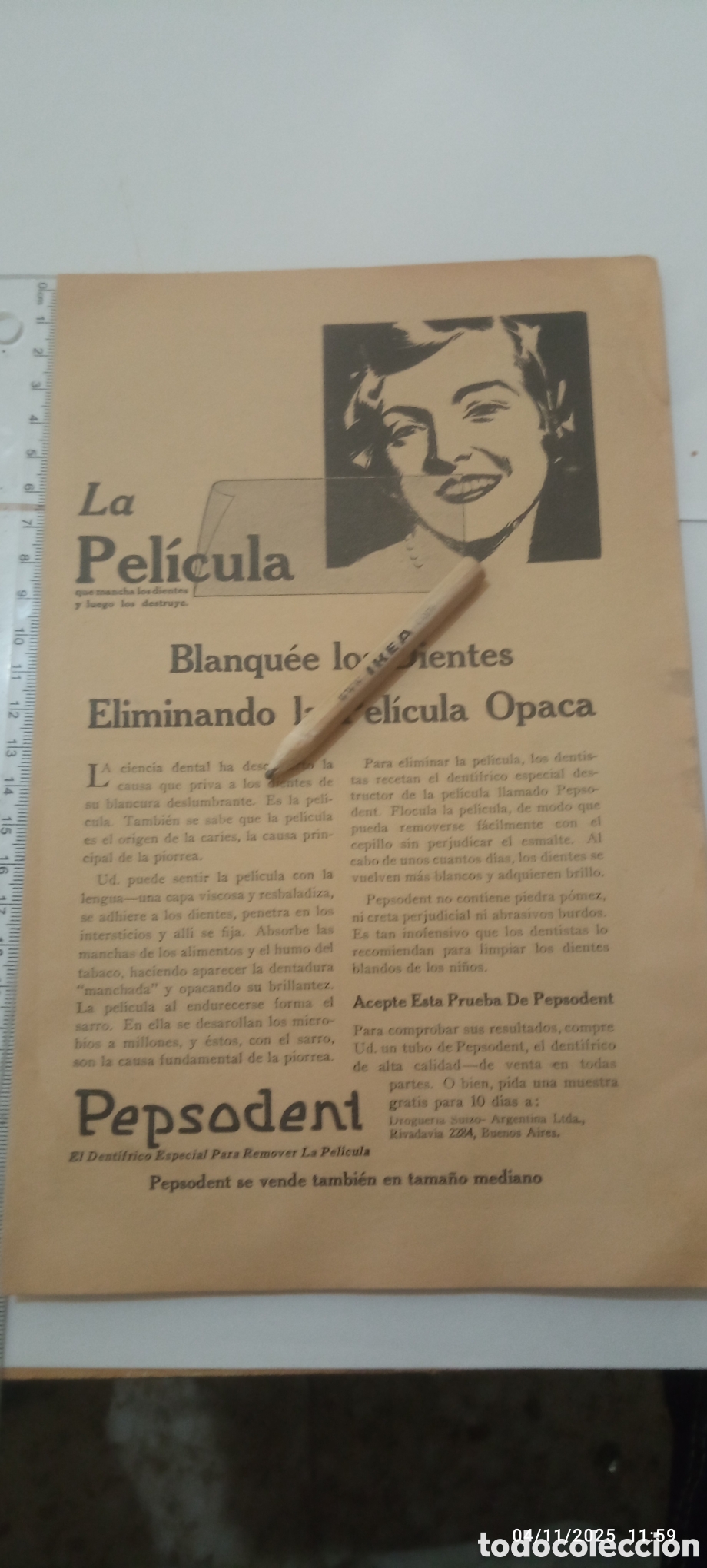 Sammelleidenschaft Andere Papierartikel: A&Ntilde;O 1930 PUBLICIDAD PEPSODENT- JAZ RELOJ