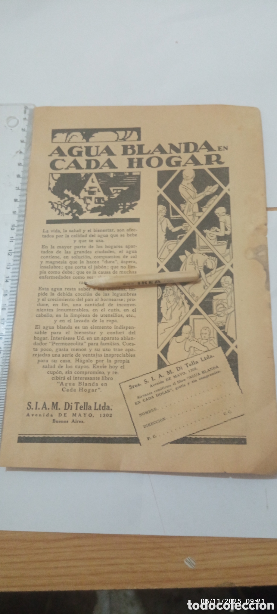 Otros Art&iacute;culos de Coleccionismo en Papel: A&Ntilde;O 1930 A2 RECORTE PUBLICIDAD AGUA BLANDA EN CADA HOGAR