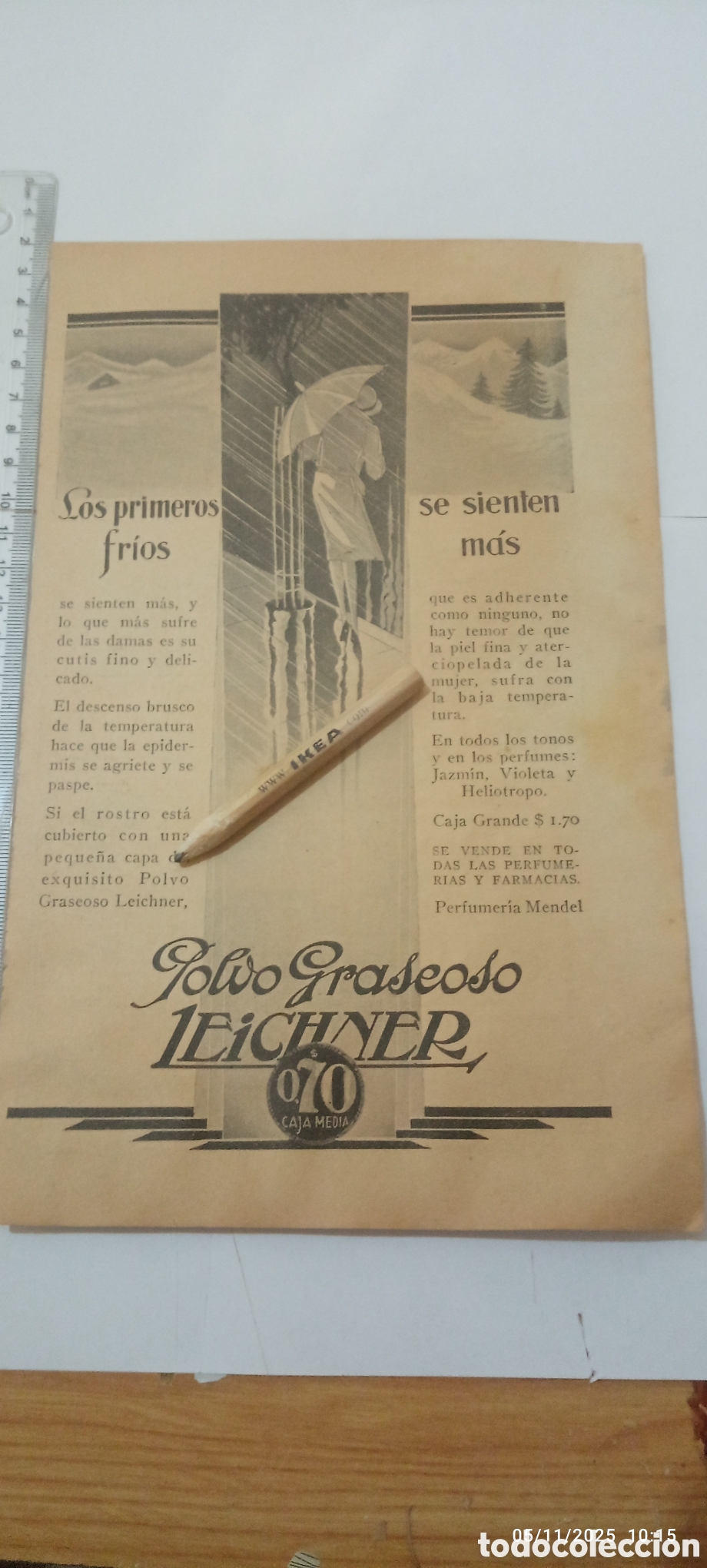Paper Collecting Others: RECORTE PUBLICIDAD POLVO GRASEOSO LEICHNER A&Ntilde;O 1933 A2