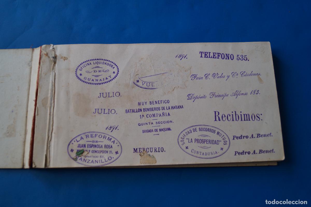 Otros Art&iacute;culos de Coleccionismo en Papel: LIBRITO CON MUCHOS SELLOS DE DIFERENTES EMPRESAS CUBANAS, DEL SIGLO XIX.