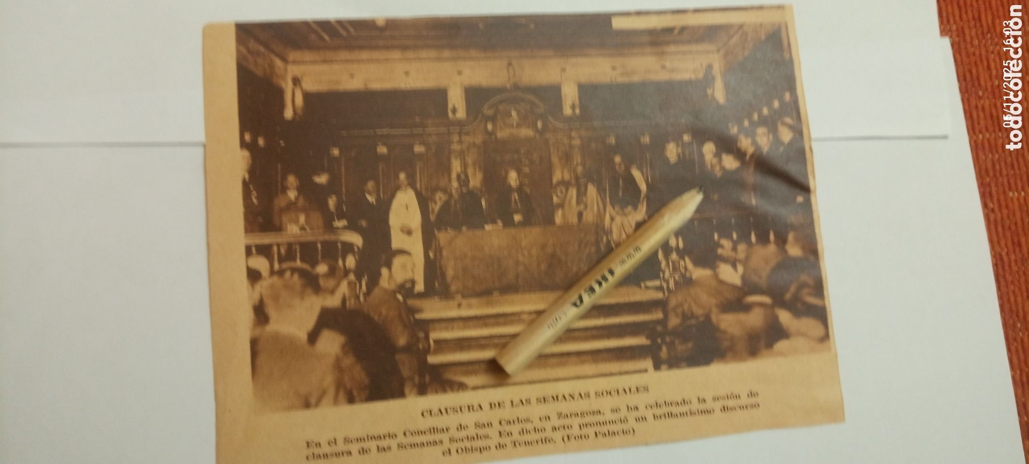 Sammelleidenschaft Andere Papierartikel: A&Ntilde;O 1934 A2 RECORTE OBISPO DE TENERIFE EN SEMINARIO CONCILIAR SAN CARLOS ZARAGOZA