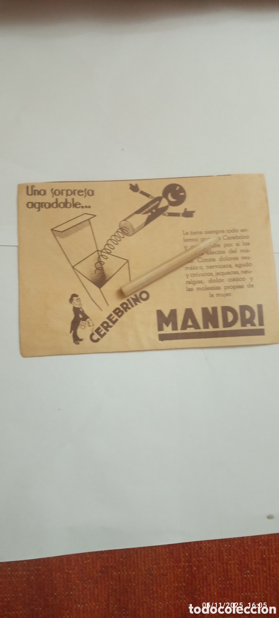 Paper Collecting Others: A&Ntilde;O 1934 A2 RECORTE PUBLICIDAD MANDRI VEREBRINO MEDICAMENTO