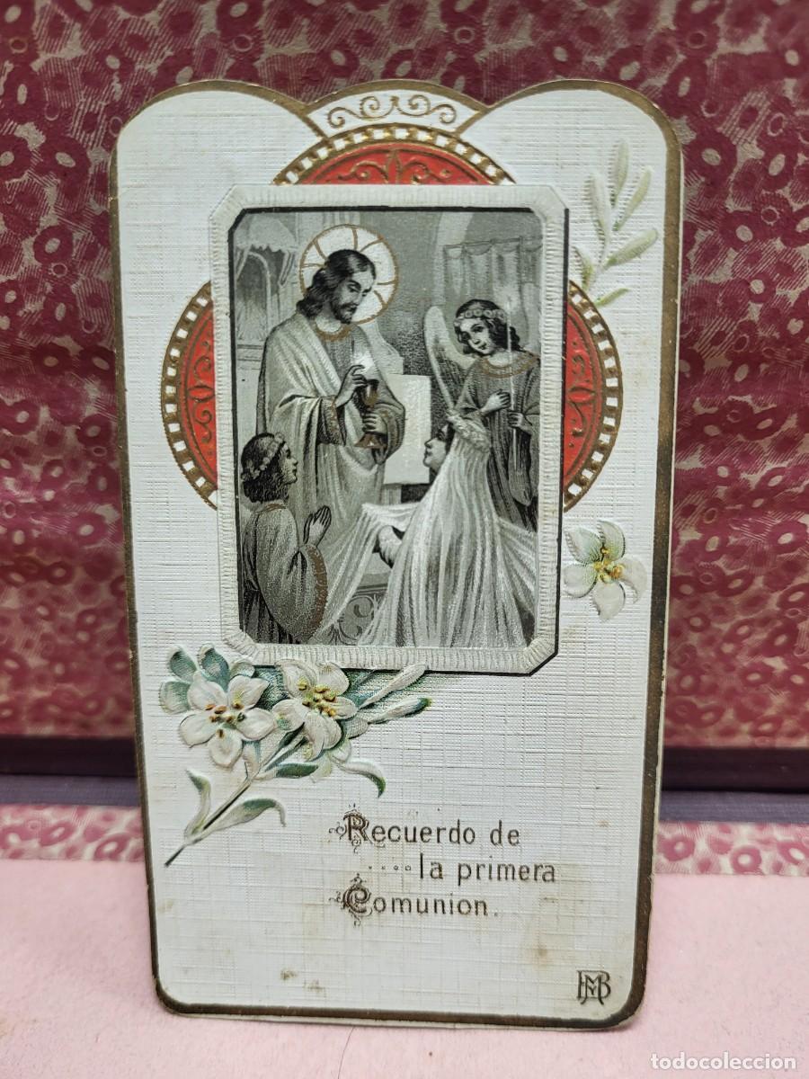 Outros artigos de papel: ANTIGUA ESTAMPA RELIGIOSA COMUNION BERNACER PRIETO ALICANTE 1917