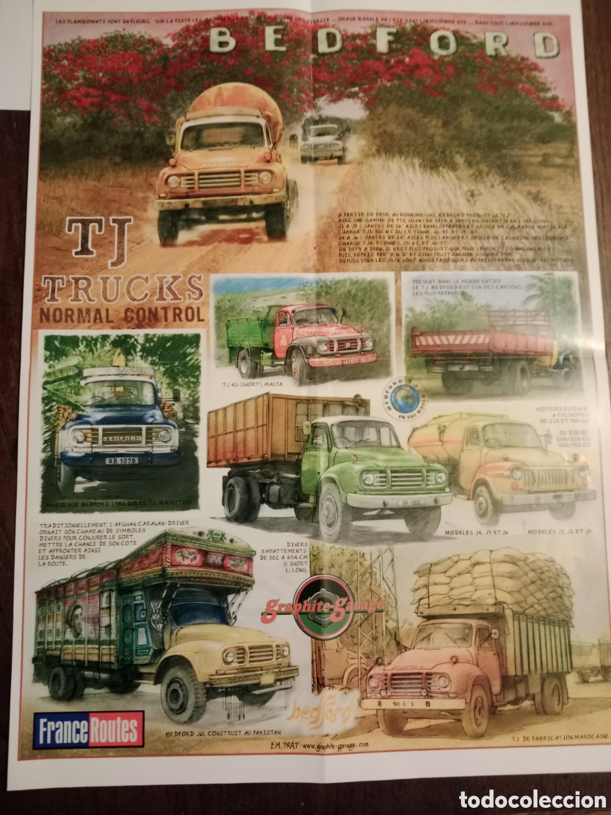 Collectionnisme Papier divers: Poster cami&oacute;n bedford y Scania vabis franc&eacute; routes