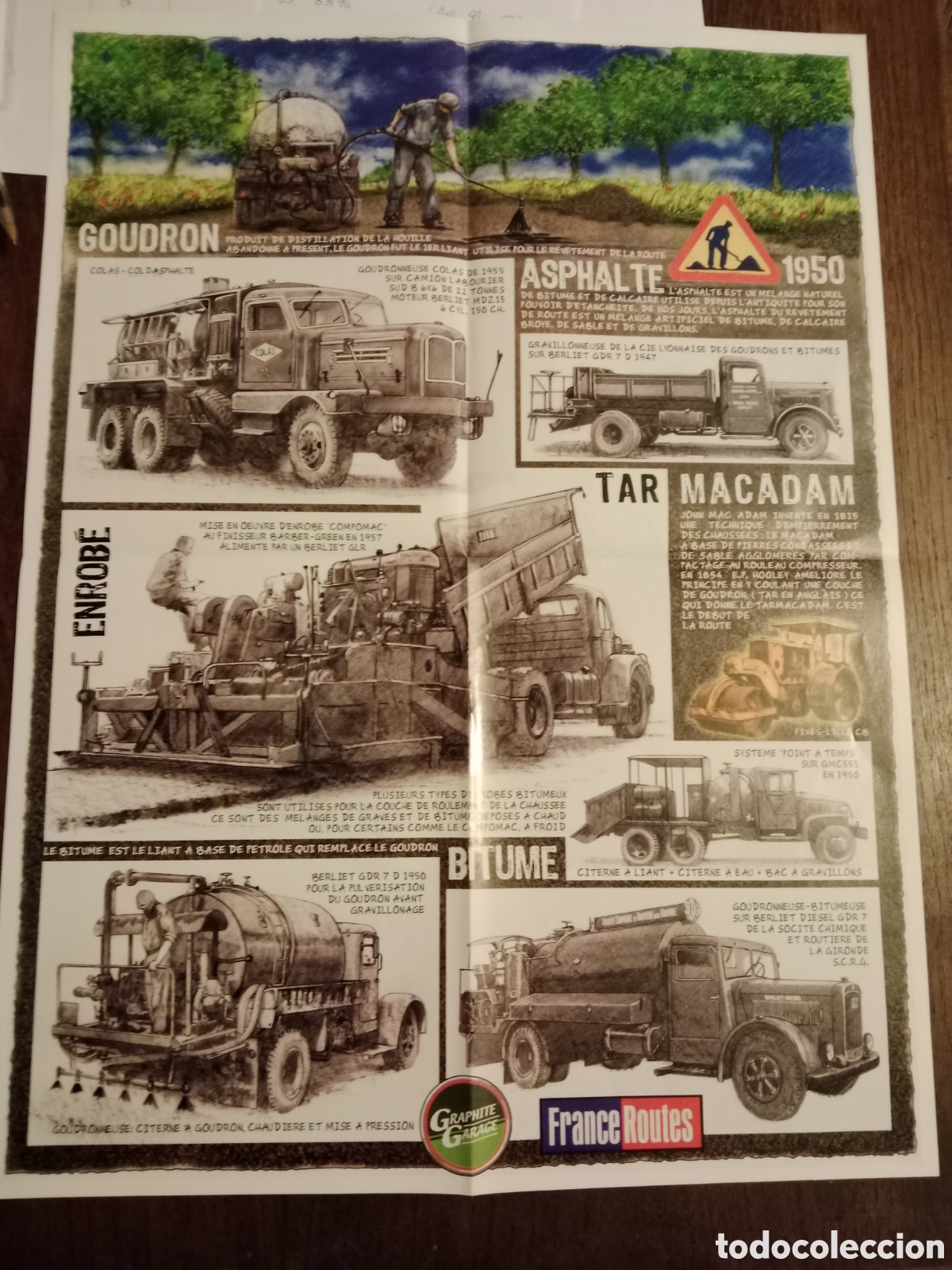 Otros Art&iacute;culos de Coleccionismo en Papel: Poster cami&oacute;n Renault y asfaltado france routes