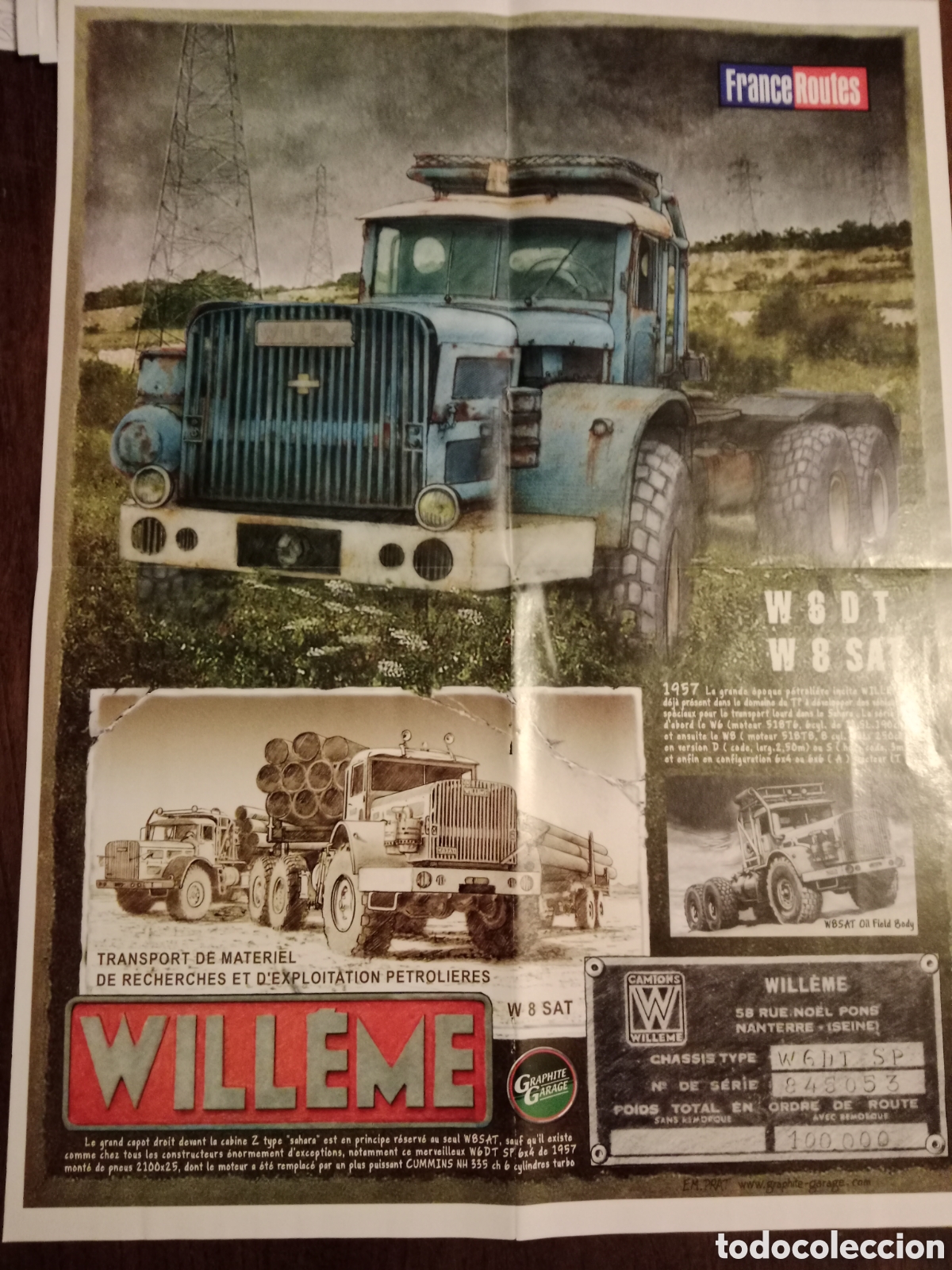 Collectionnisme Papier divers: Poster cami&oacute;n willeme Peterbilt franc&eacute; routes