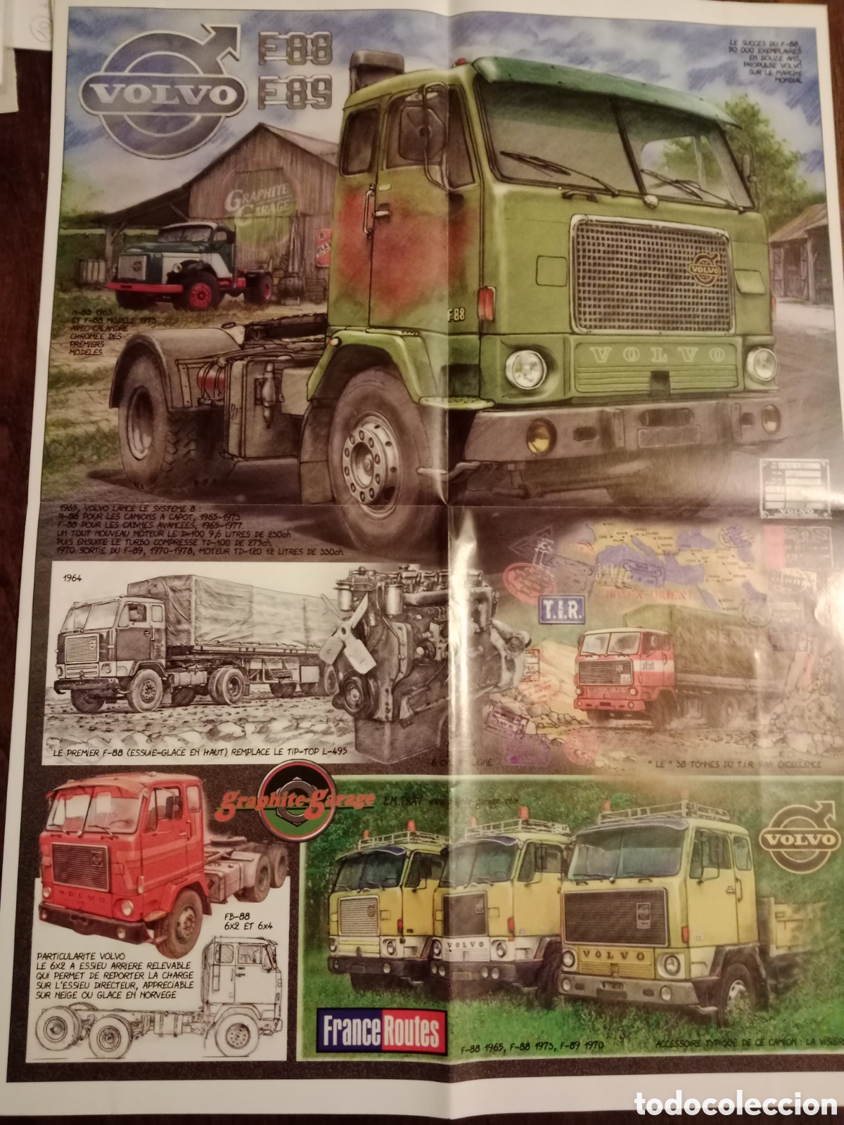Collectionnisme Papier divers: Porter cami&oacute;n volvo F 88 89 mack franc&eacute; routes