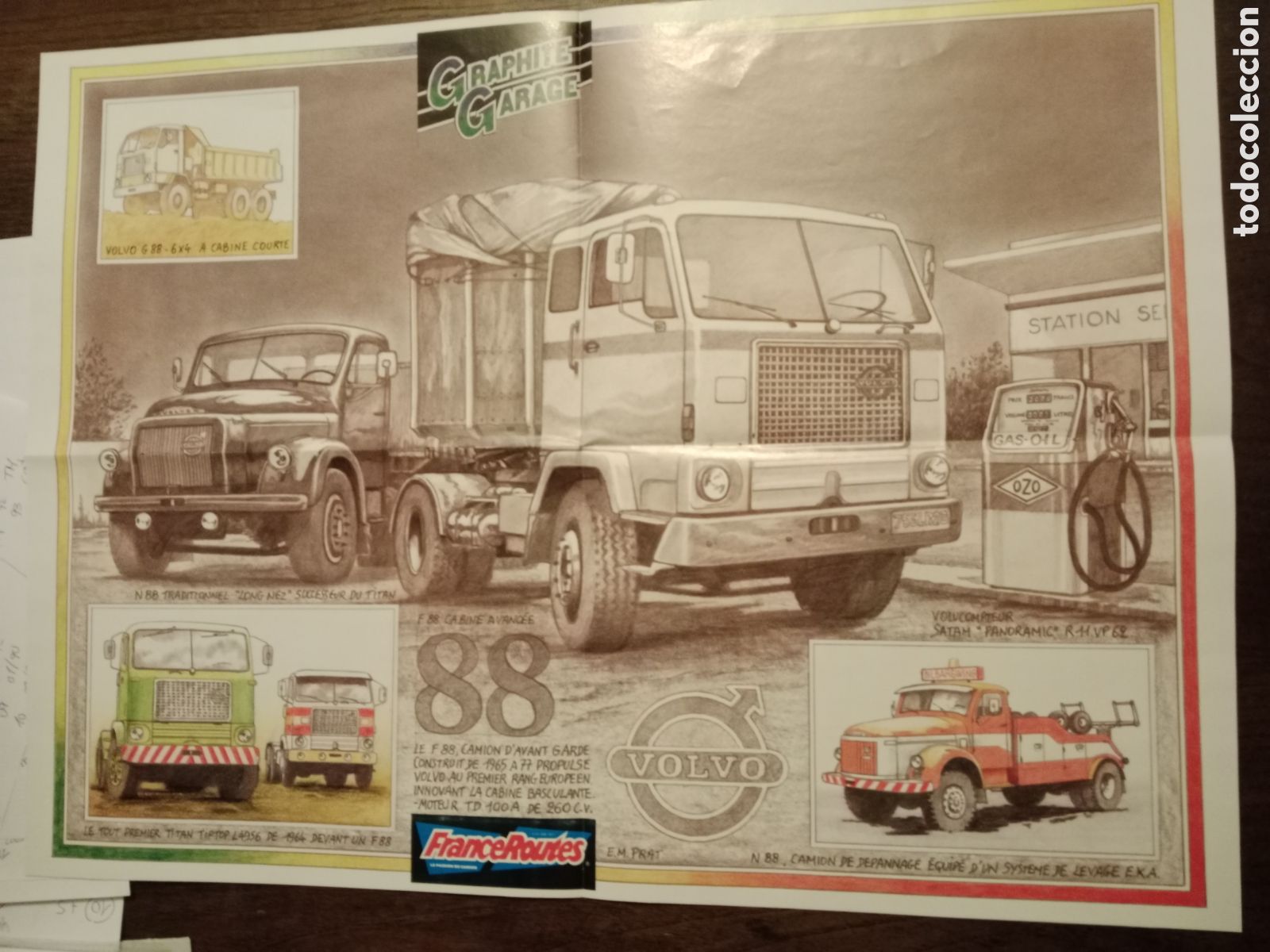 Collectionnisme Papier divers: Poster cami&oacute;n Volvo 88 franc&eacute; routes