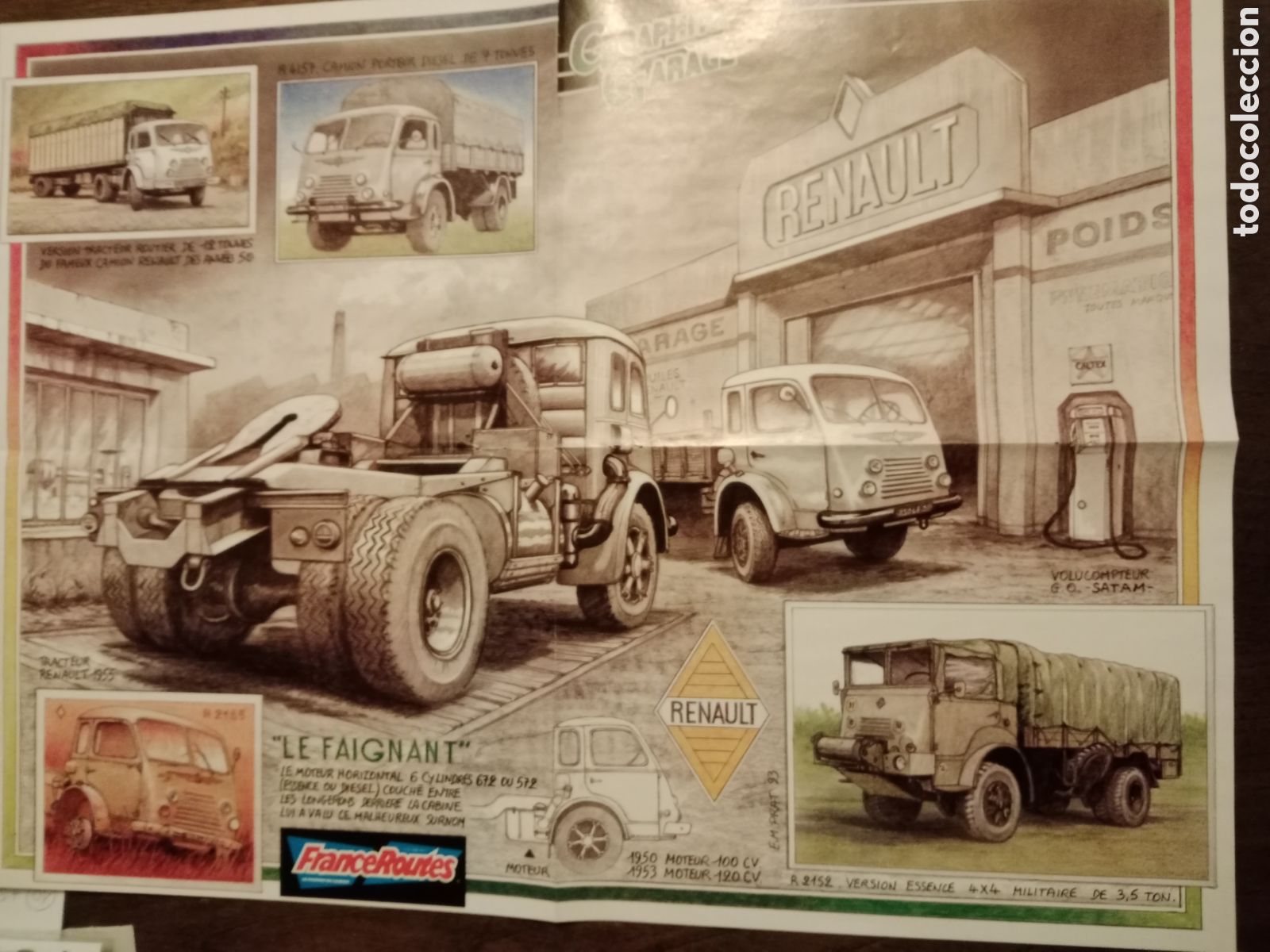 Otros Art&iacute;culos de Coleccionismo en Papel: Poster cami&oacute;n Renault freightliner franc&eacute; routes