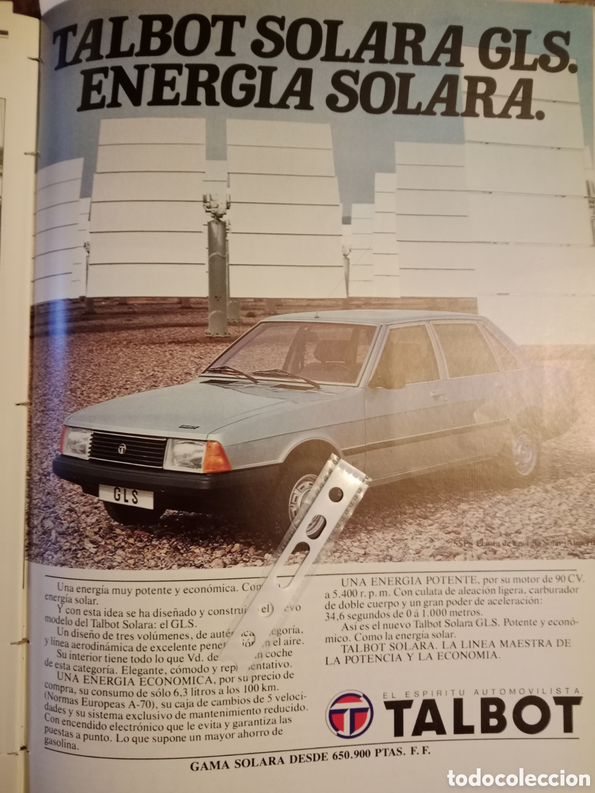 Outros artigos de papel: Publicidad autom&oacute;vil Talbot solara de 1981