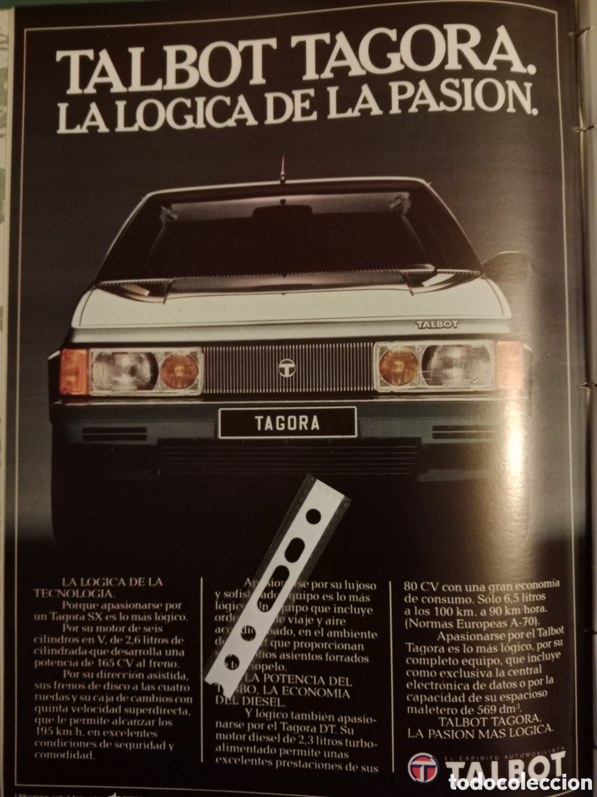 Outros artigos de papel: Publicidad autom&oacute;vil Talbot tagora de 1981