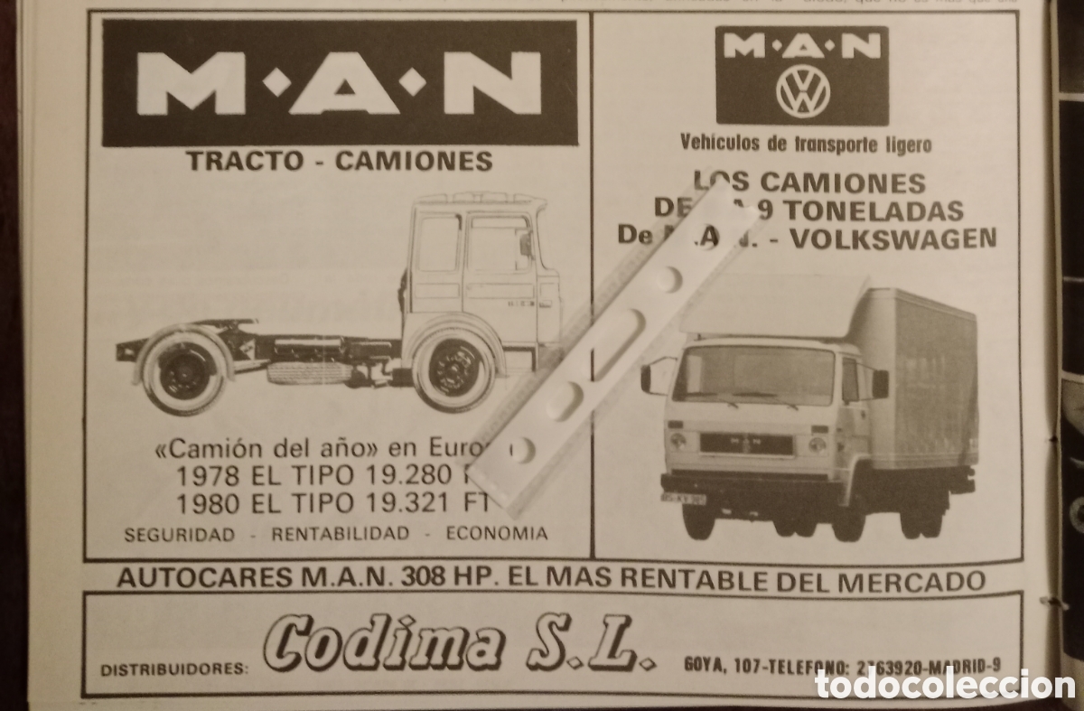Outros artigos de papel: Publicidad cami&oacute;n man de 1981