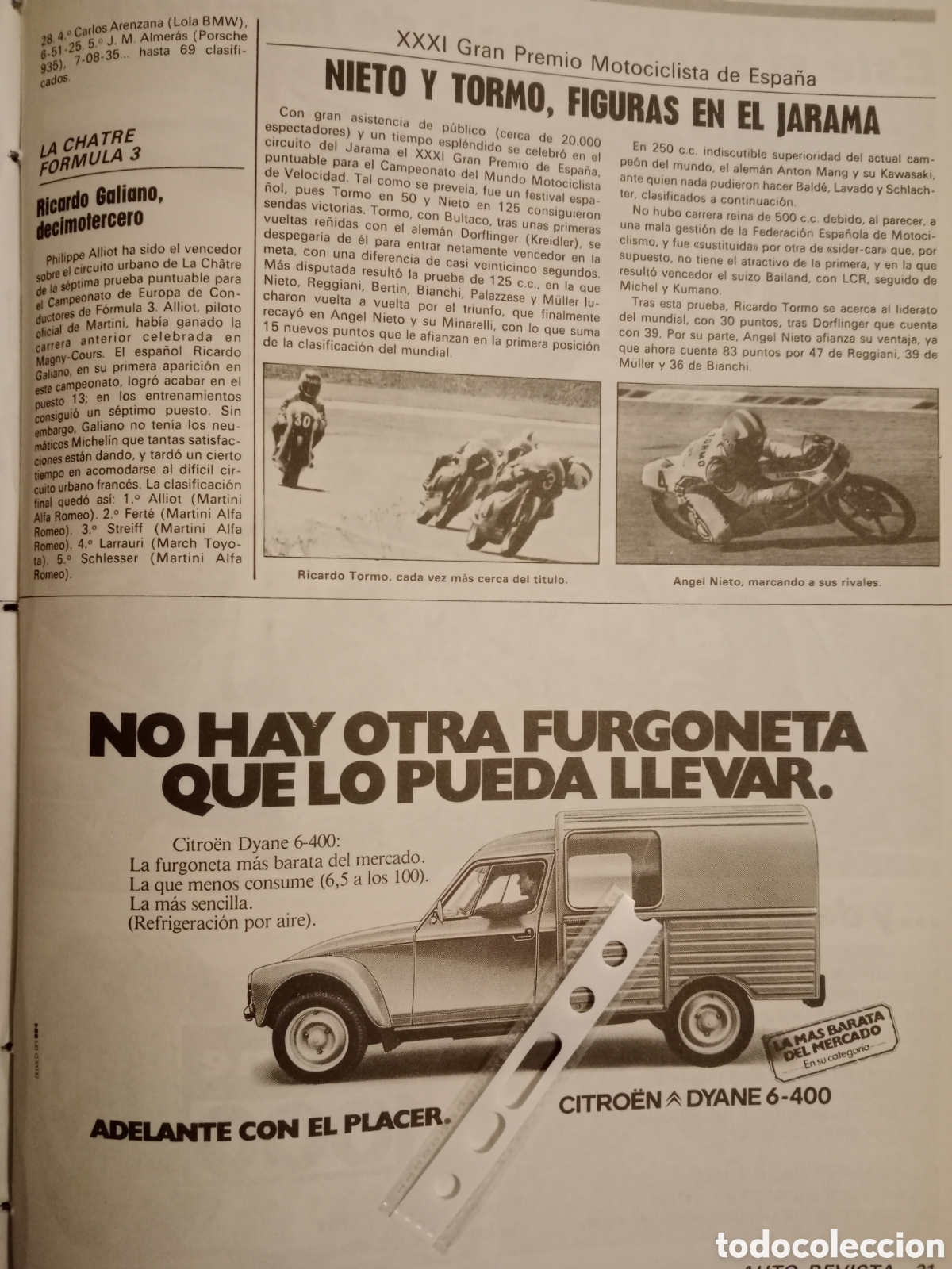 Otros Art&iacute;culos de Coleccionismo en Papel: Publicidad furgoneta Citroen dyane 6 400 de 1981