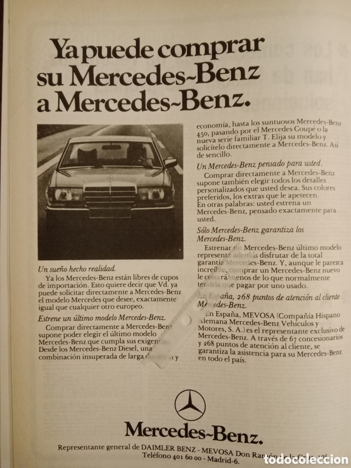 Outros artigos de papel: Publicidad autom&oacute;vil mercedes Benz de 1979