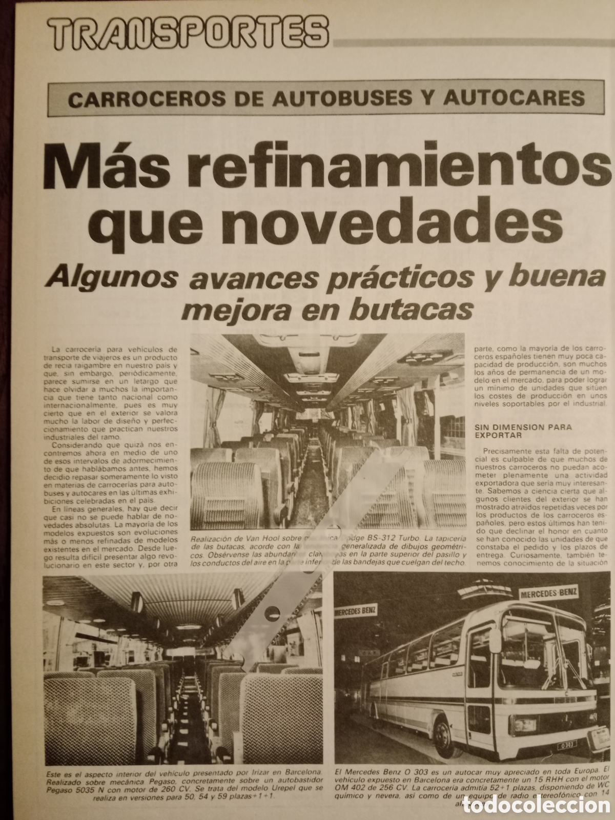 Outros artigos de papel: Reportaje autob&uacute;s autocar carrocer&iacute;as de 1979