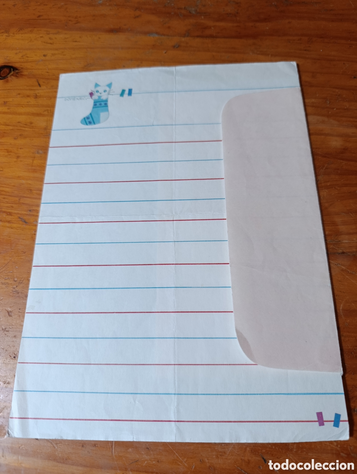 Otros Art&iacute;culos de Coleccionismo en Papel: GATO CON CALCETIN Hoja de cambio olor grande con sobre