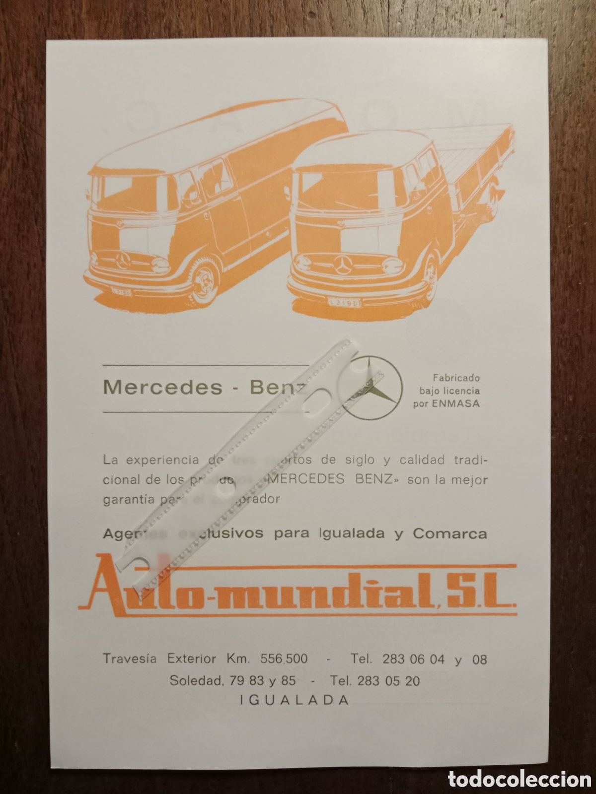Outros artigos de papel: Publicidad furgoneta mercedes Benz de 1967