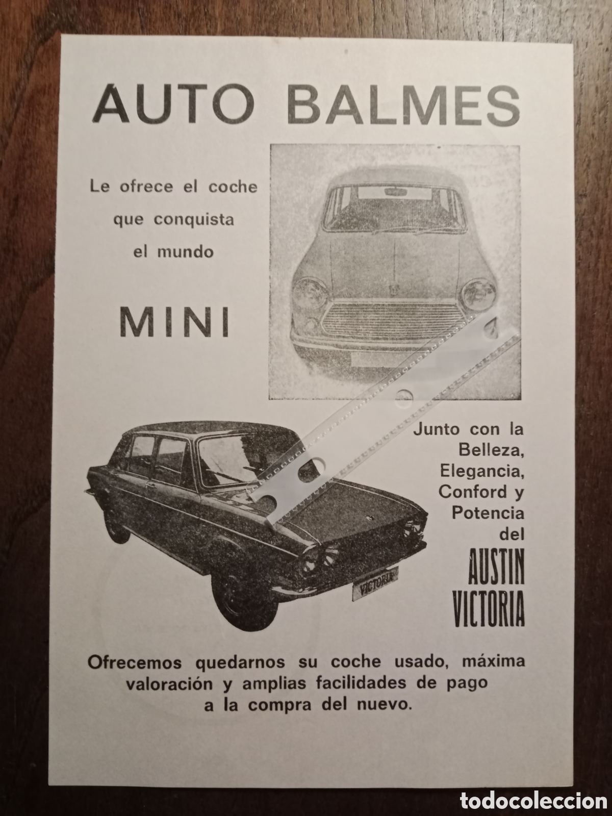 Outros artigos de papel: Publicidad autom&oacute;vil mini Austin victoria de 1973