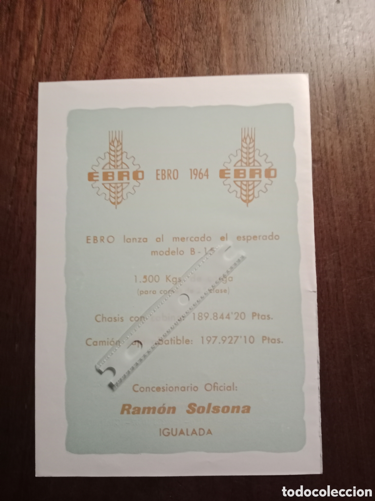 Outros artigos de papel: Publicidad cami&oacute;n Ebro de 1964