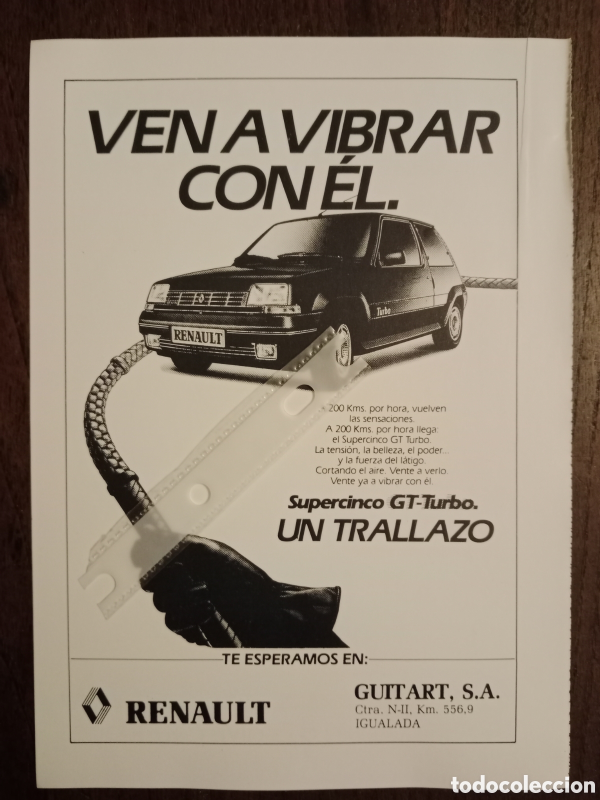 Otros Art&iacute;culos de Coleccionismo en Papel: Publicidad autom&oacute;vil Renault supercinco gt turbo de 1985
