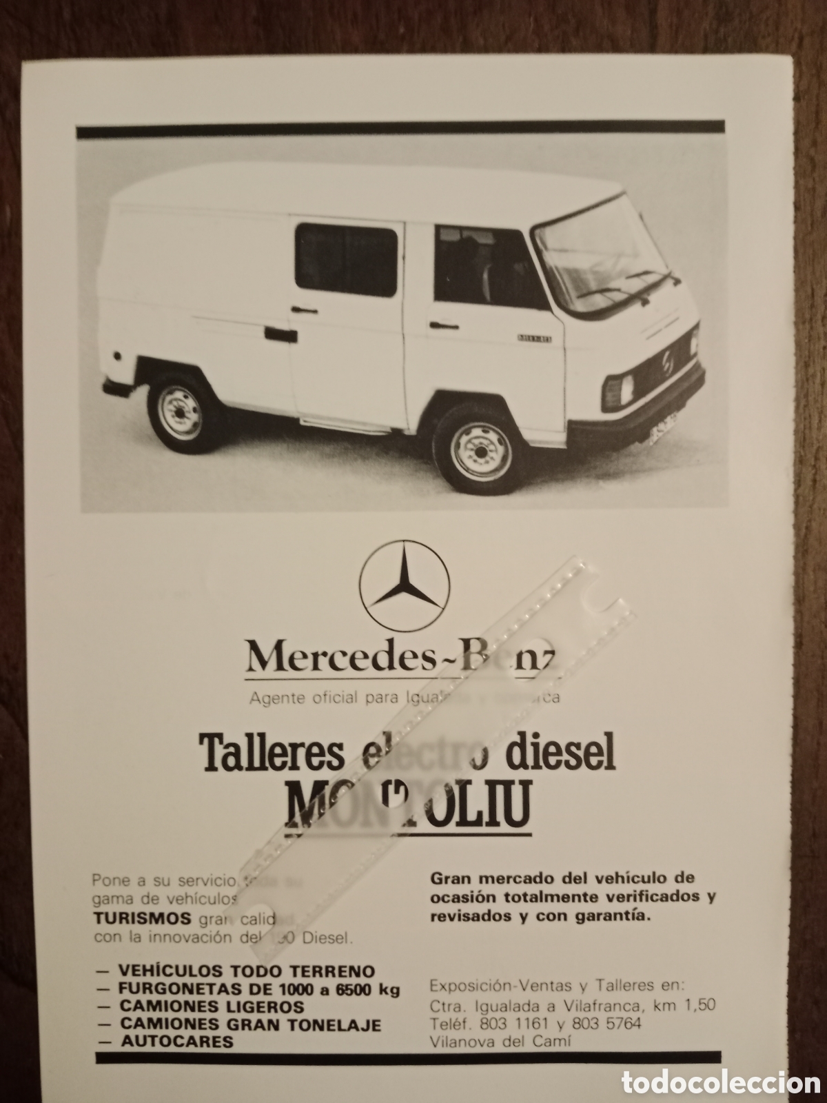 Outros artigos de papel: Publicidad furgoneta mercedes Benz de 1985