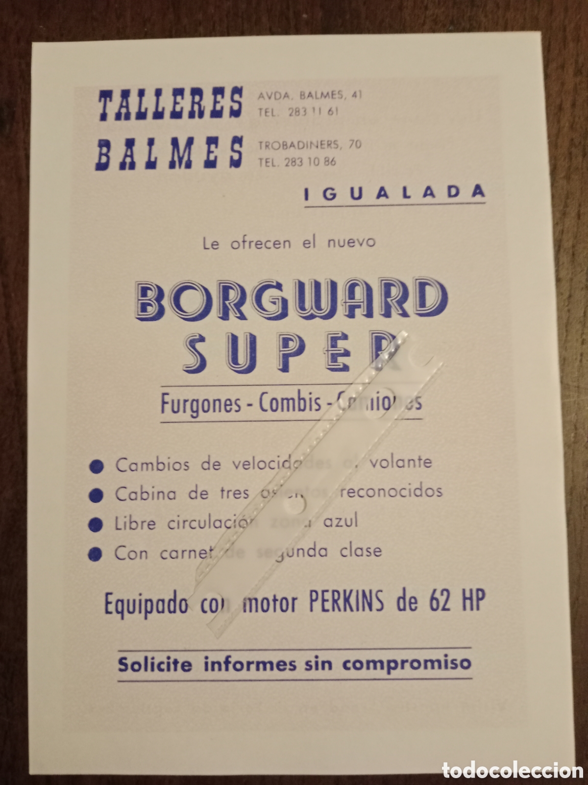 Paper Collecting Others: Publicidad furgoneta cami&oacute;n borgward de 1965