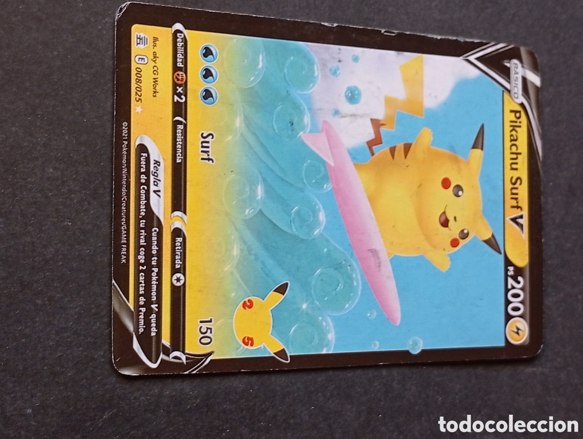 Otros art&iacute;culos de coleccionismo en papel: Carta POKEMON Pikachu surf
