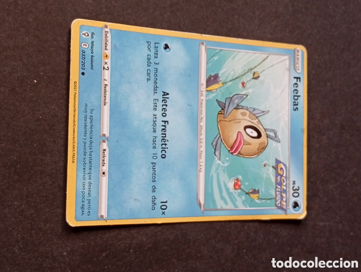 Otros art&iacute;culos de coleccionismo en papel: Carta POKEMON Feebas