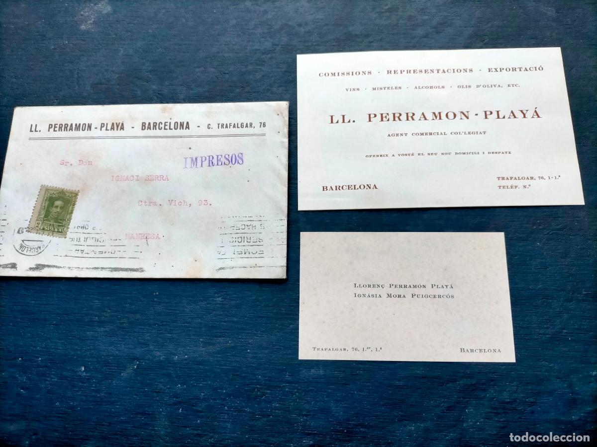 Outros artigos de papel: Ignasi Serra Manresa lote tarjetas LL Perramon Play&aacute; agent comercial col&middot;legiat comissions