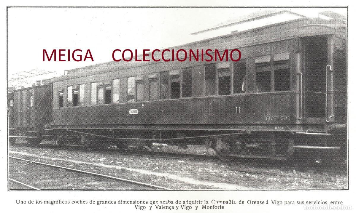 Otros Art&iacute;culos de Coleccionismo en Papel: �Q596 - [A&Ntilde;O 1913]. FERROCARRIL. COCHE LINEA VIGO MONFORTE VALENZA. GALICIA. [LEER DESCRIPCION].