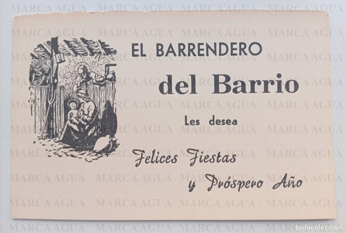 Collectionnisme Papier divers: TARJETA FELICITACI&Oacute;N NAVIDE&Ntilde;A. A&Ntilde;OS 80. EL BARRENDERO DEL BARRIO