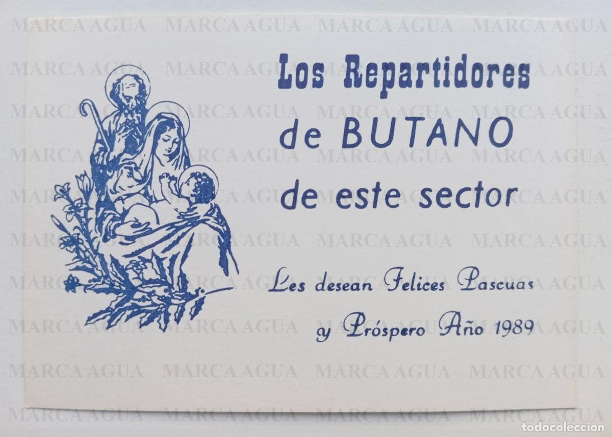 Collectionnisme Papier divers: TARJETA FELICITACI&Oacute;N NAVIDE&Ntilde;A. A&Ntilde;O 1989. REPARTIDORES DE BUTANO