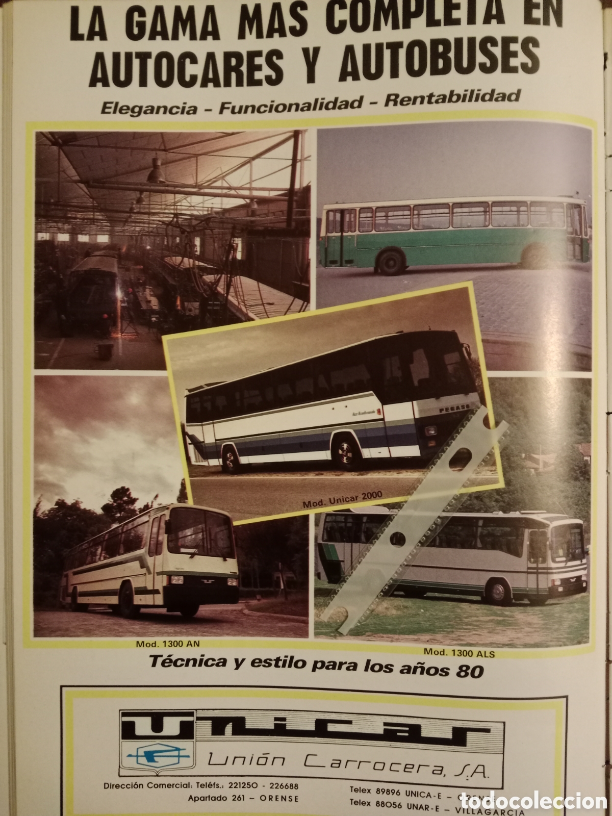 Paper Collecting Others: Publicidad carrocer&iacute;as unicar autocar autob&uacute;s de 1982