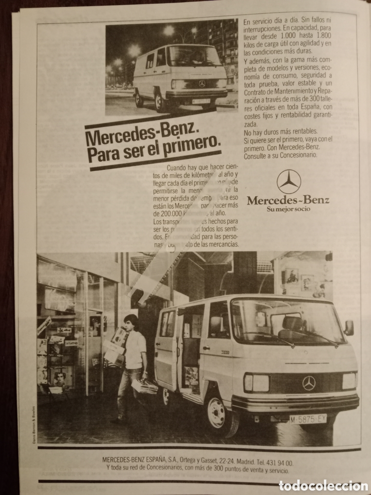 Paper Collecting Others: Publicidad furgoneta mercedes Benz de 1984
