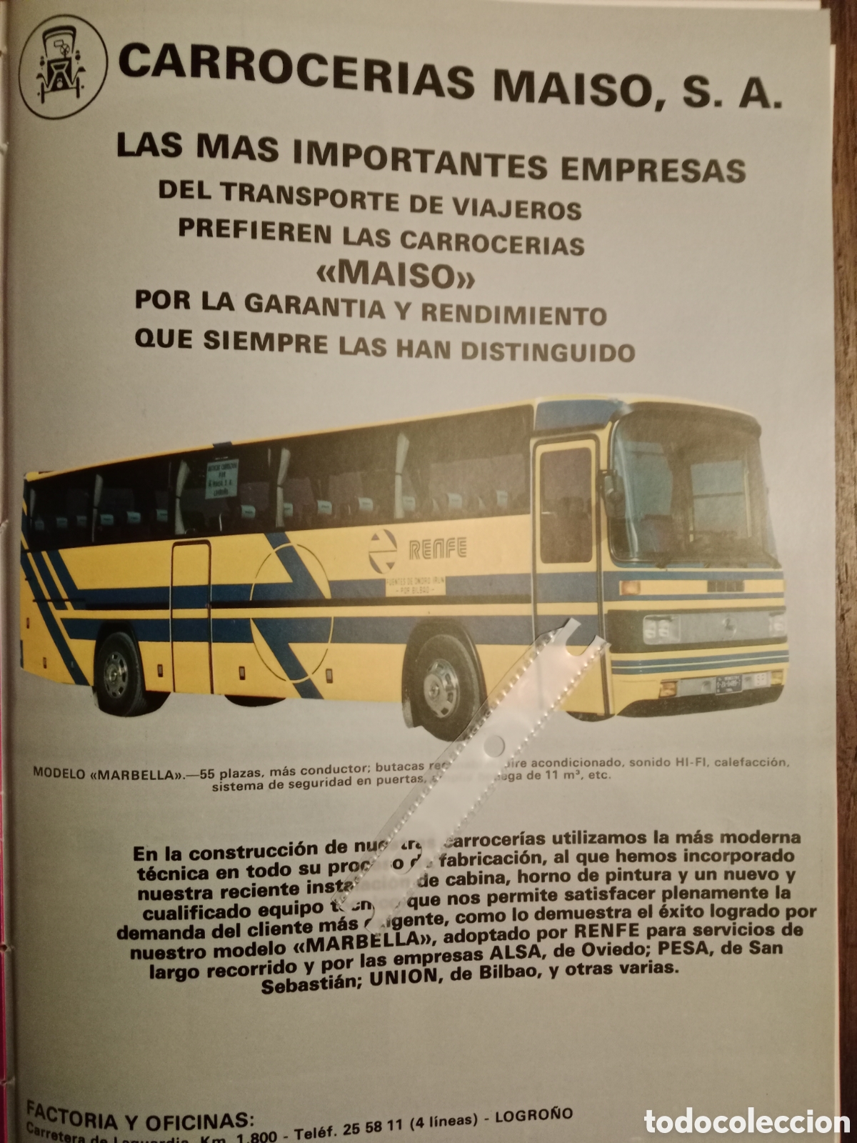 Paper Collecting Others: Publicidad carrocer&iacute;as maiso de 1984 autob&uacute;s
