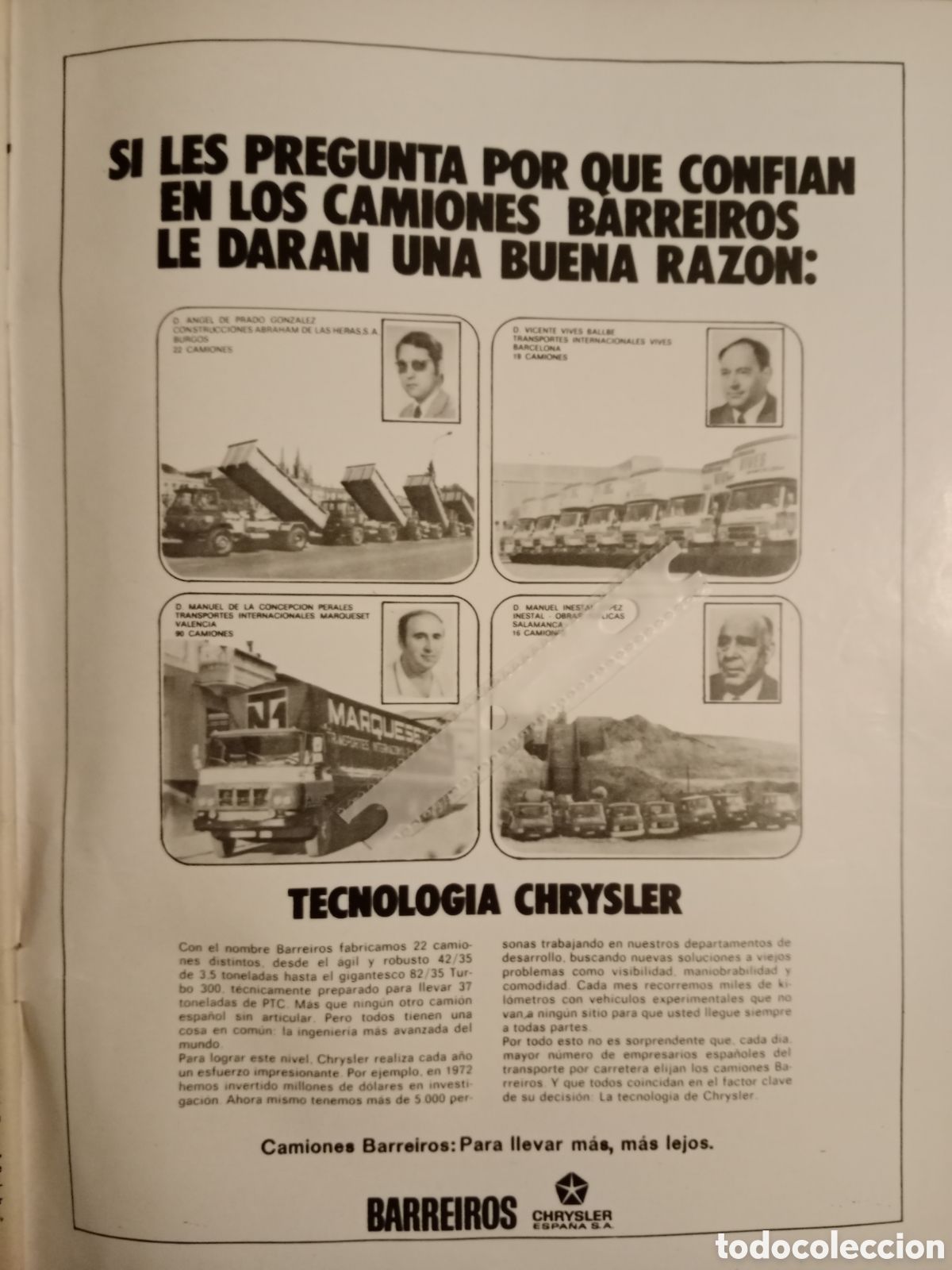 Paper Collecting Others: Publicidad cami&oacute;n Barreiros de 1973