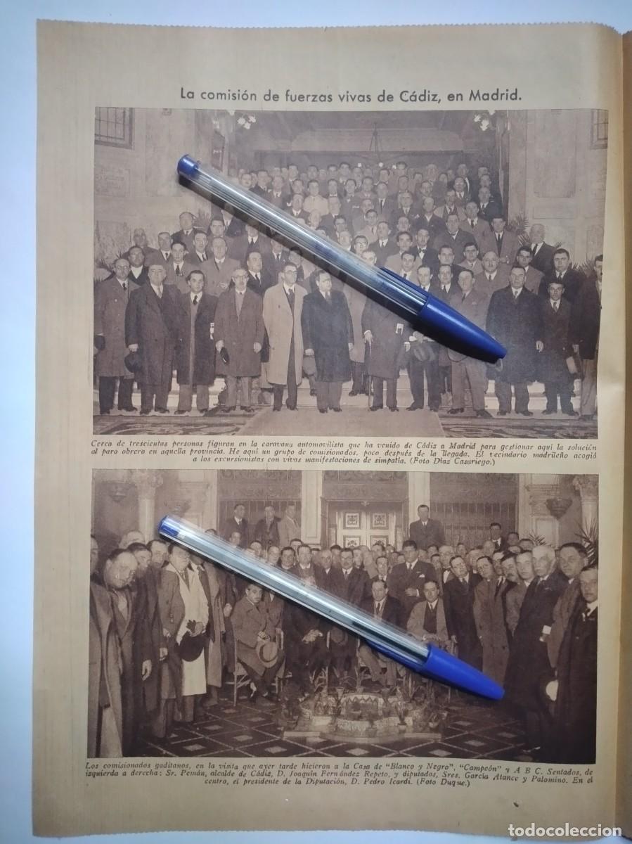 Otros Art&iacute;culos de Coleccionismo en Papel: COMISI&Oacute;N DE FUERZAS VIVAS DE C&Aacute;DIZ EN MADRID PEMAN ALCALDE DIPUTADOS PRESIDENTE DIPUTACI&Oacute;N HOJA 1935