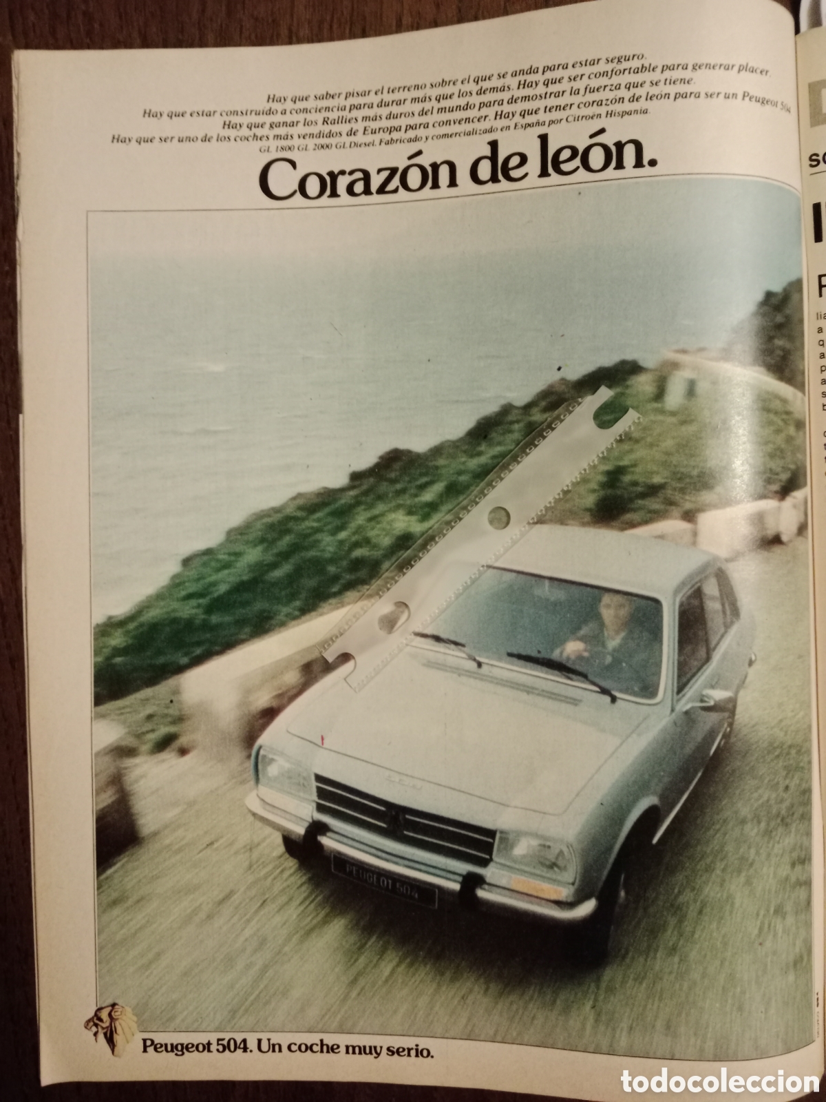 Paper Collecting Others: Publicidad autom&oacute;vil Peugeot 504 de 1979