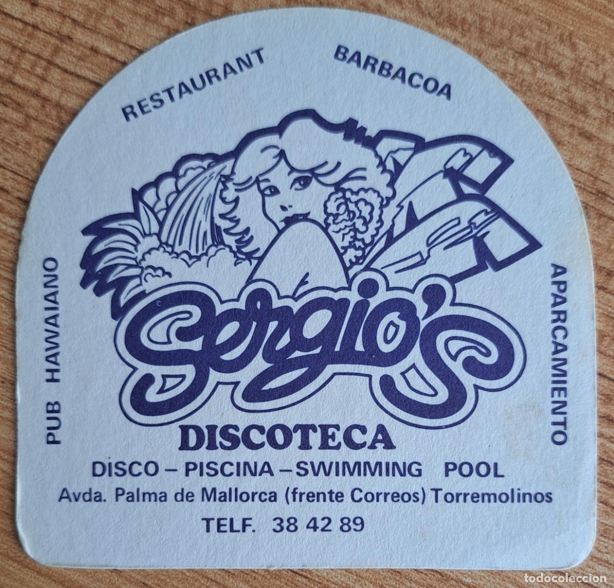 Otros Art&iacute;culos de Coleccionismo en Papel: Posavasos Discoteca Sergio's - Torremolinos (M&aacute;laga)