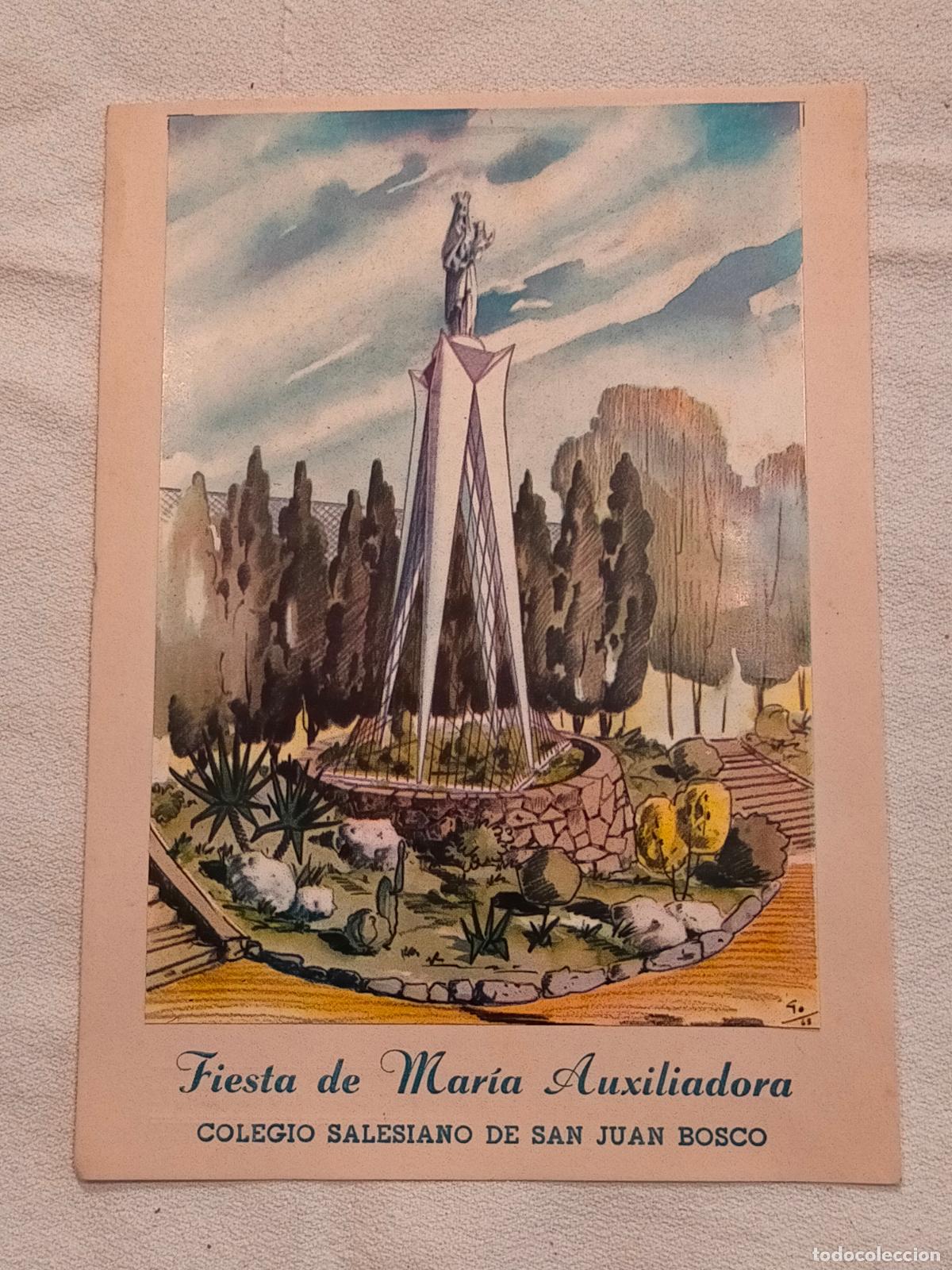 Otros Art&iacute;culos de Coleccionismo en Papel: Fiesta de Mar&iacute;a Auxiliadora colegio salesiano de San Juan Bosco programa invitaci&oacute;n Barcelona